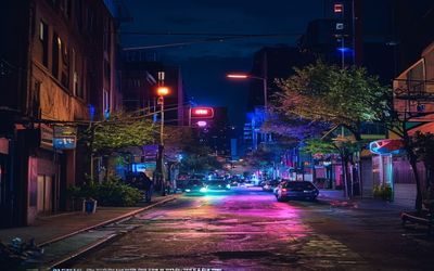 探花视频户外街头实录封面，城市街景夜晚霓虹灯光氛围感强